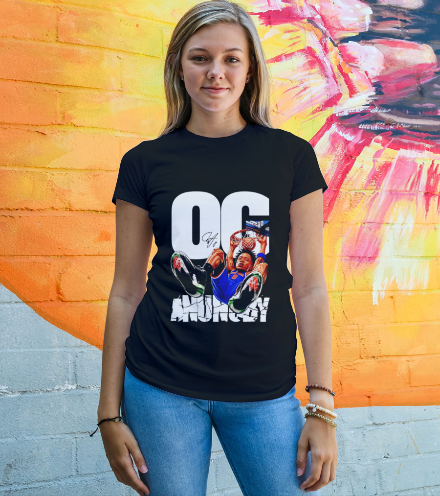 OG Anunoby Dunking New York Knicks Caricature T-Shirt