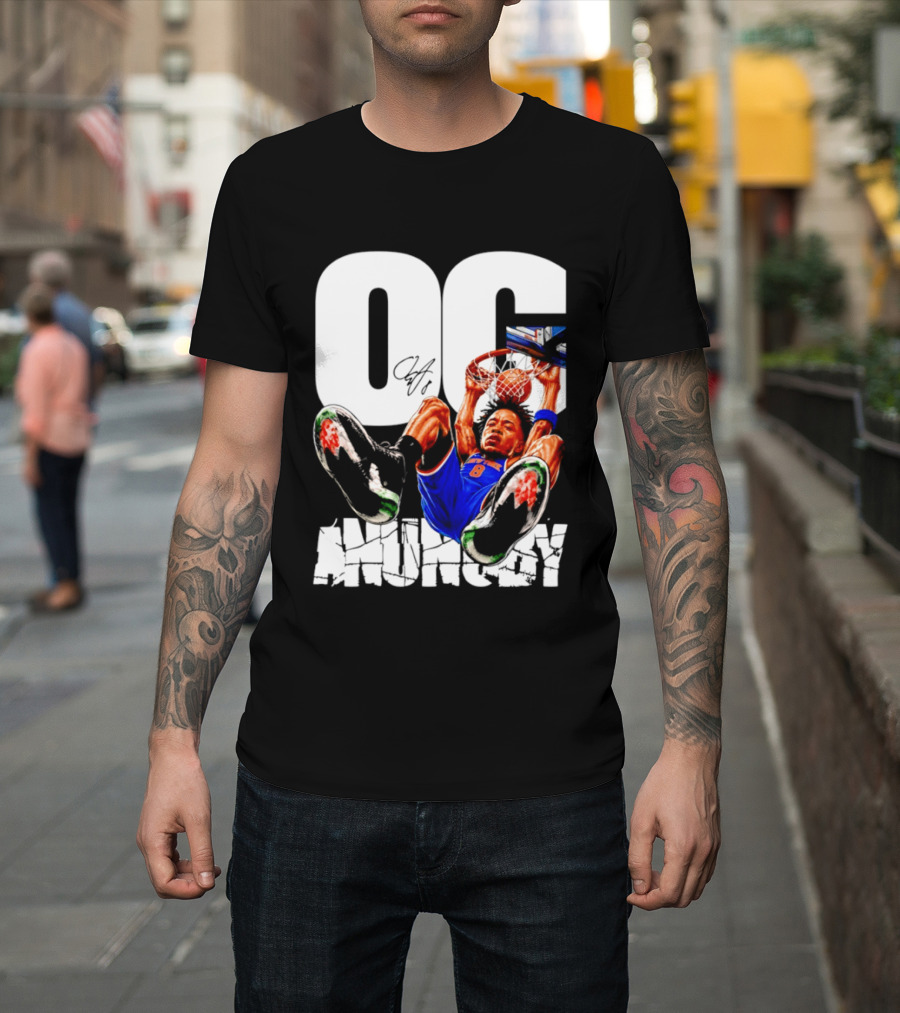 OG Anunoby Dunking New York Knicks Caricature T-Shirt