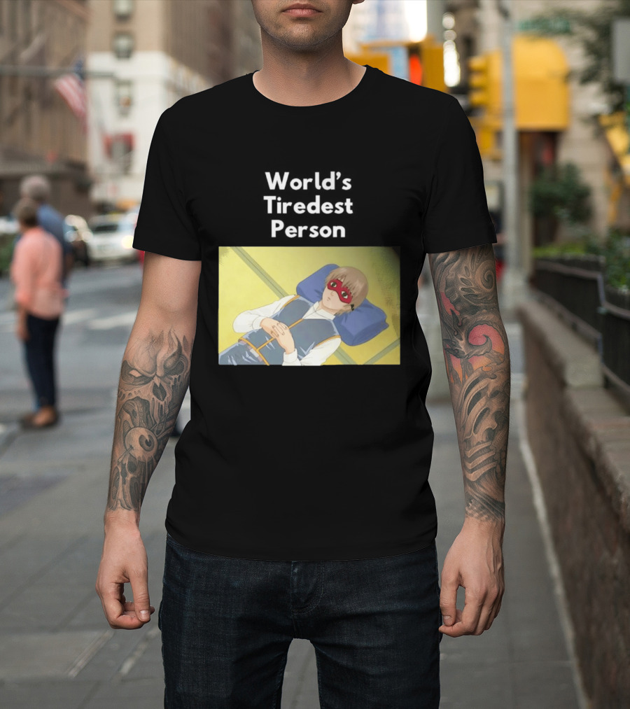 Okita Sougo World's Tiredest Person Anime Character Relaxing T-Shirt