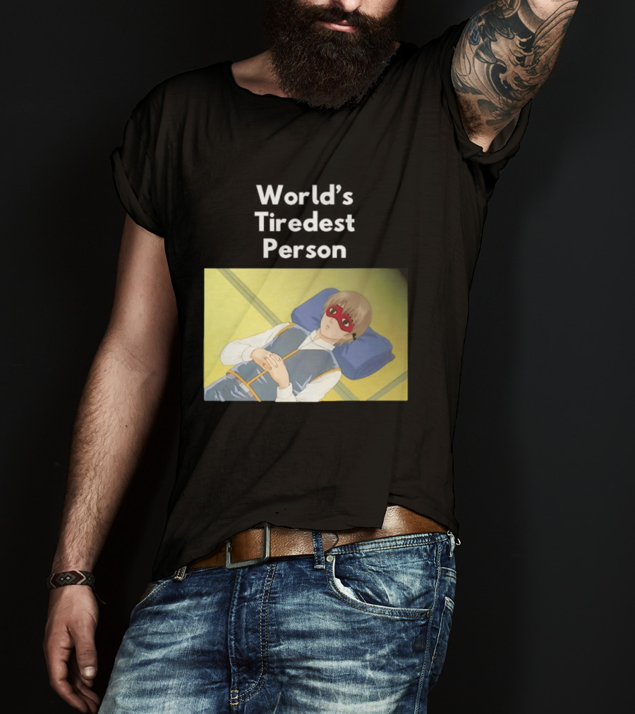 Okita Sougo World's Tiredest Person Anime Character Relaxing T-Shirt