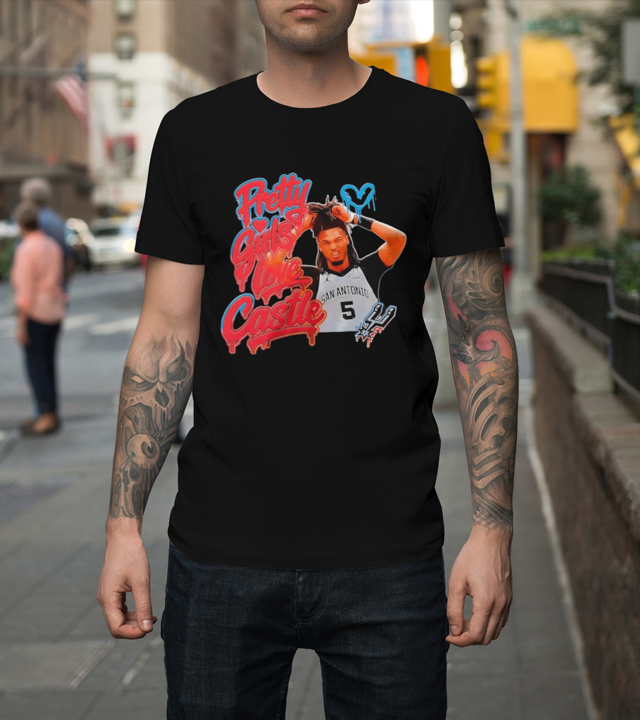 Pretty Girls Love Castle San Antonio Number 5 Spurs T-Shirt