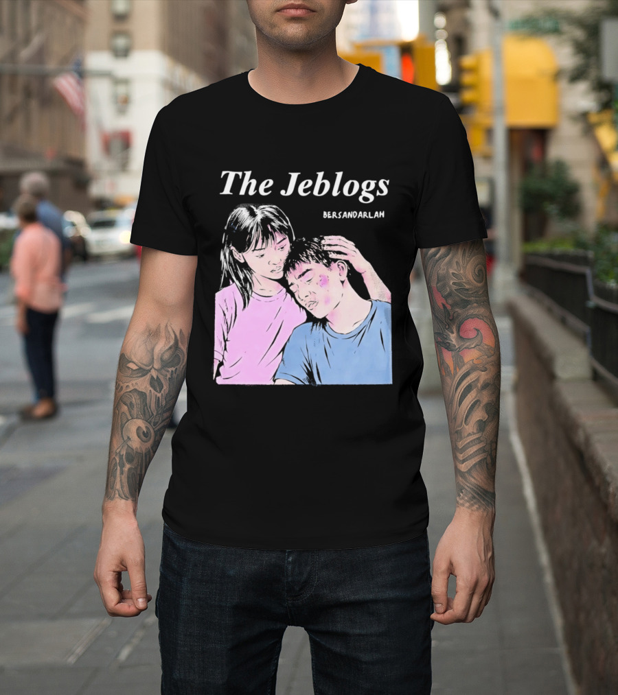 The Jeblogs Bersandarlah Pastel Art Style Tender Moment T-Shirt