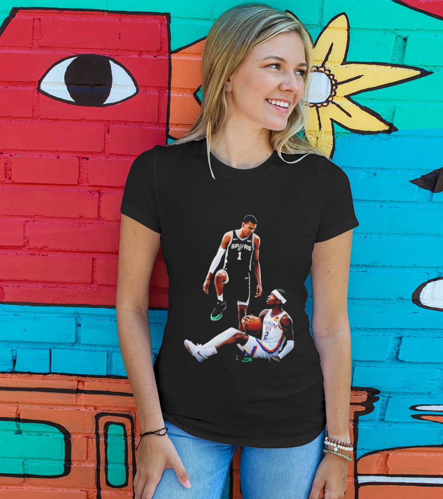 Victor Wembanyama Spurs Number 1 Vs Oklahoma City Number 2 Basketball Matchup T-Shirt