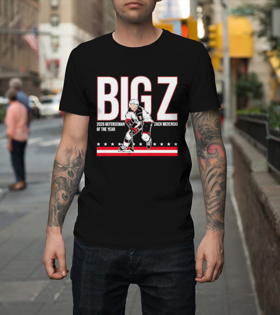 Big Z Zach Werenski Columbus Blue Jackets 2026 Defenseman Of The Year T-Shirt