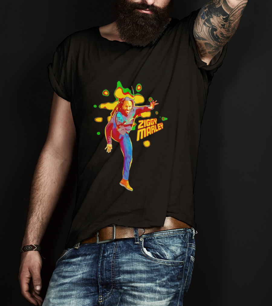 Ziggy Marley Vibrant Reggae Music Legend Performance T-Shirt