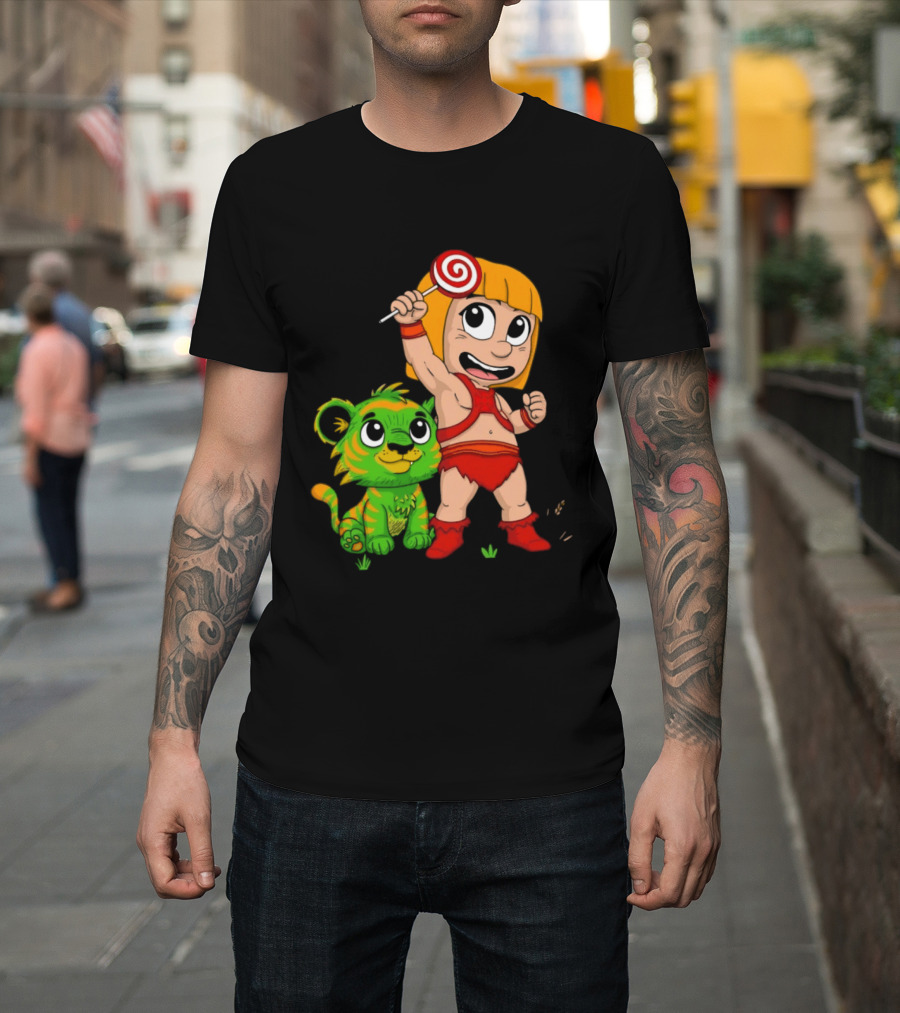 He Man And Battle Cat Masters Of Kindergarten Lollipop Adventure T-Shirt