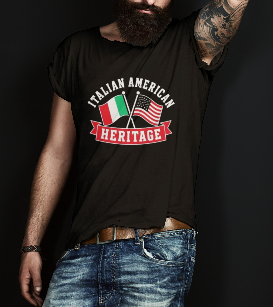Italian American Heritage Flags United: Celebrating Cultural Pride T-Shirt