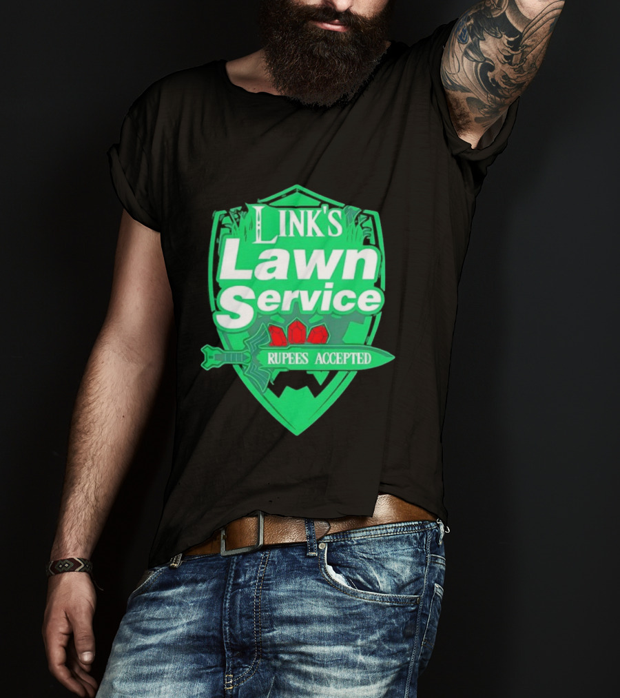 Link's Lawn Service Rupees Accepted The Legend Of Zelda Master Sword T-Shirt