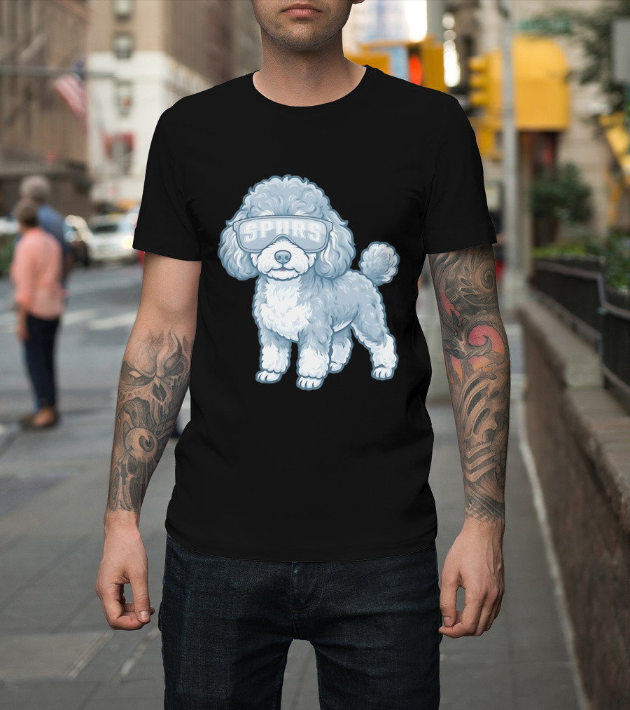 San Antonio Spurs Teacup Poodle With Goggles T-Shirt