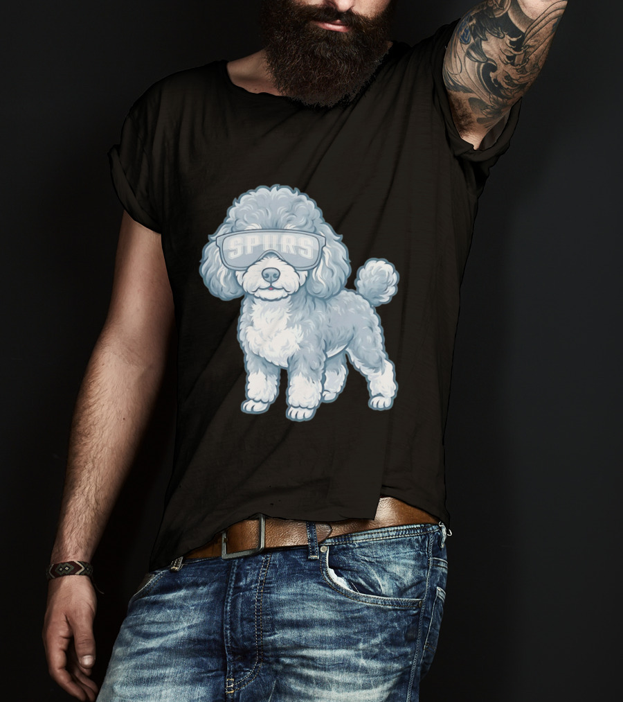 San Antonio Spurs Teacup Poodle With Goggles T-Shirt