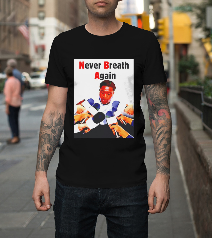 Never Breath Again George Floyd Microphones Press T-Shirt