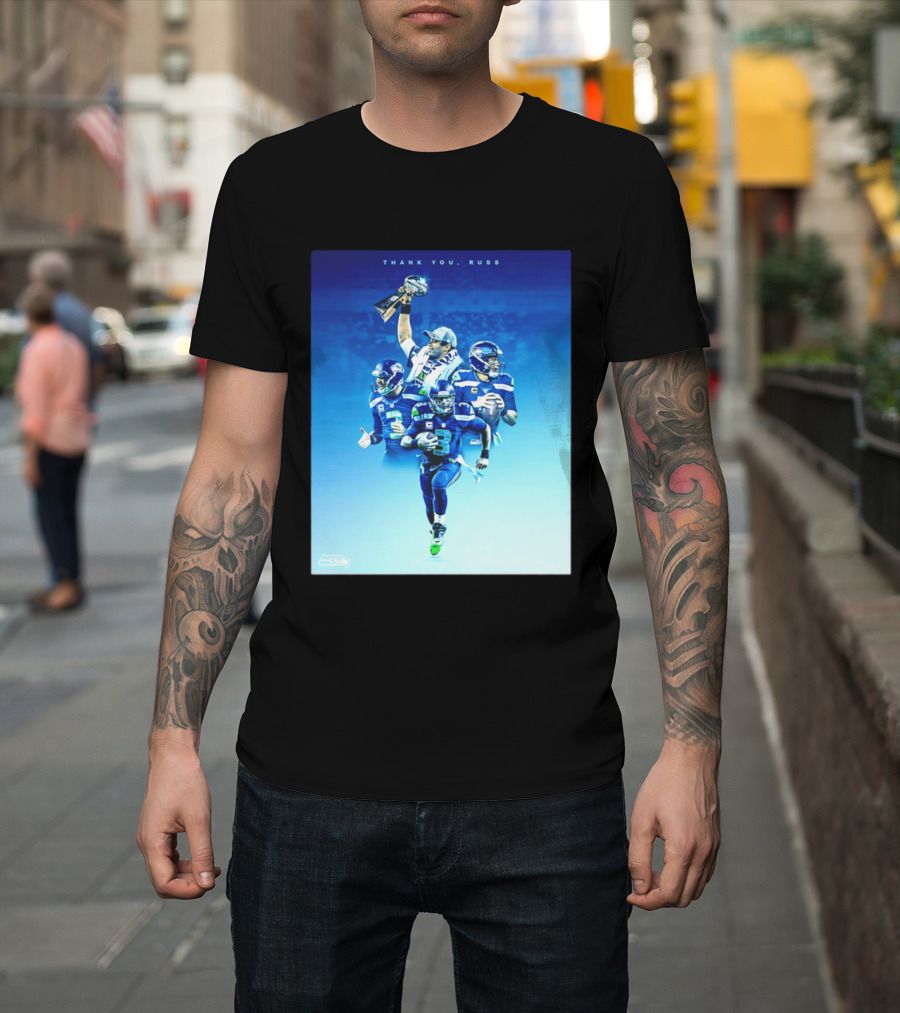 Thank You Russ Seattle Seahawks Russell Wilson Super Bowl 3 T-Shirt