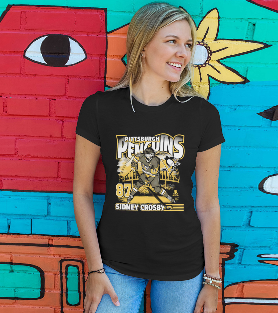 Sidney Crosby 87 Pittsburgh Penguins Player Bridge T-Shirt