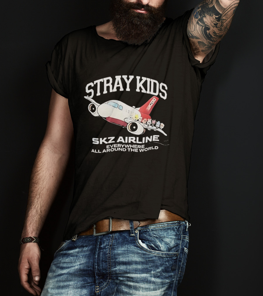 Stray Kids SKZ Airline Everywhere All Around The World T-Shirt
