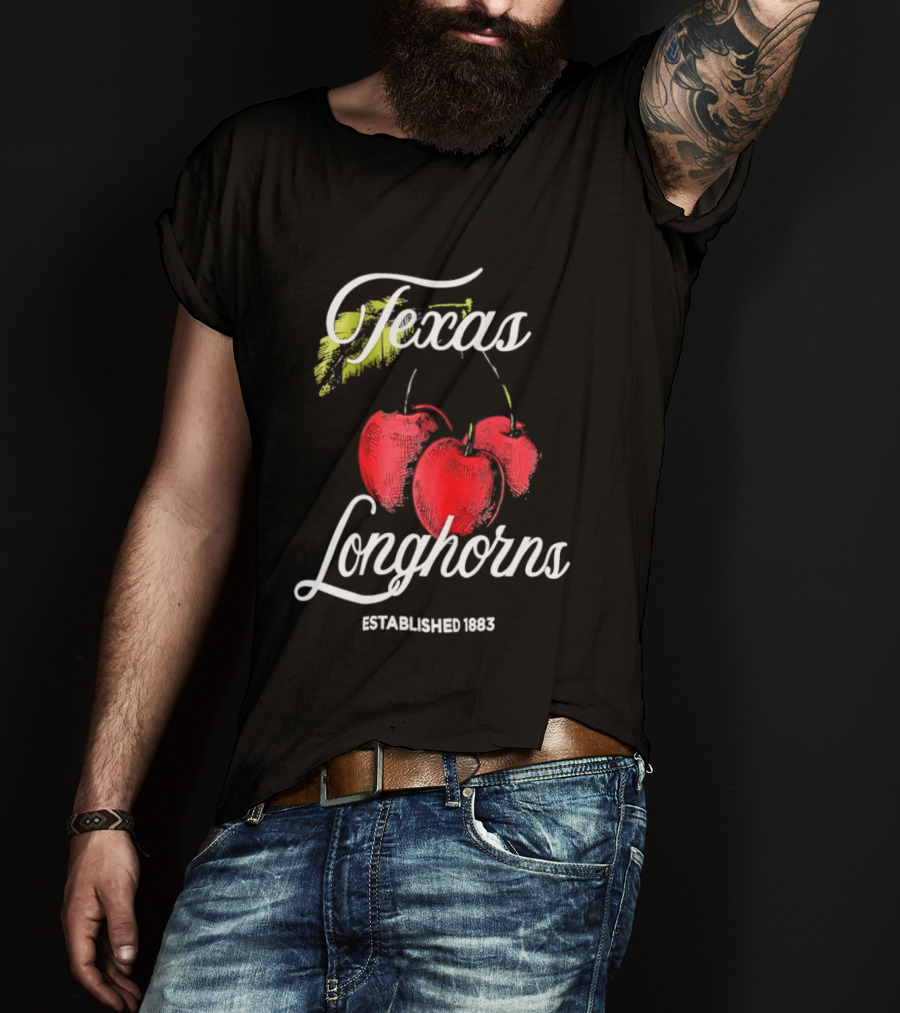 Texas Longhorns Cherry Established 1883 Montauk T-Shirt