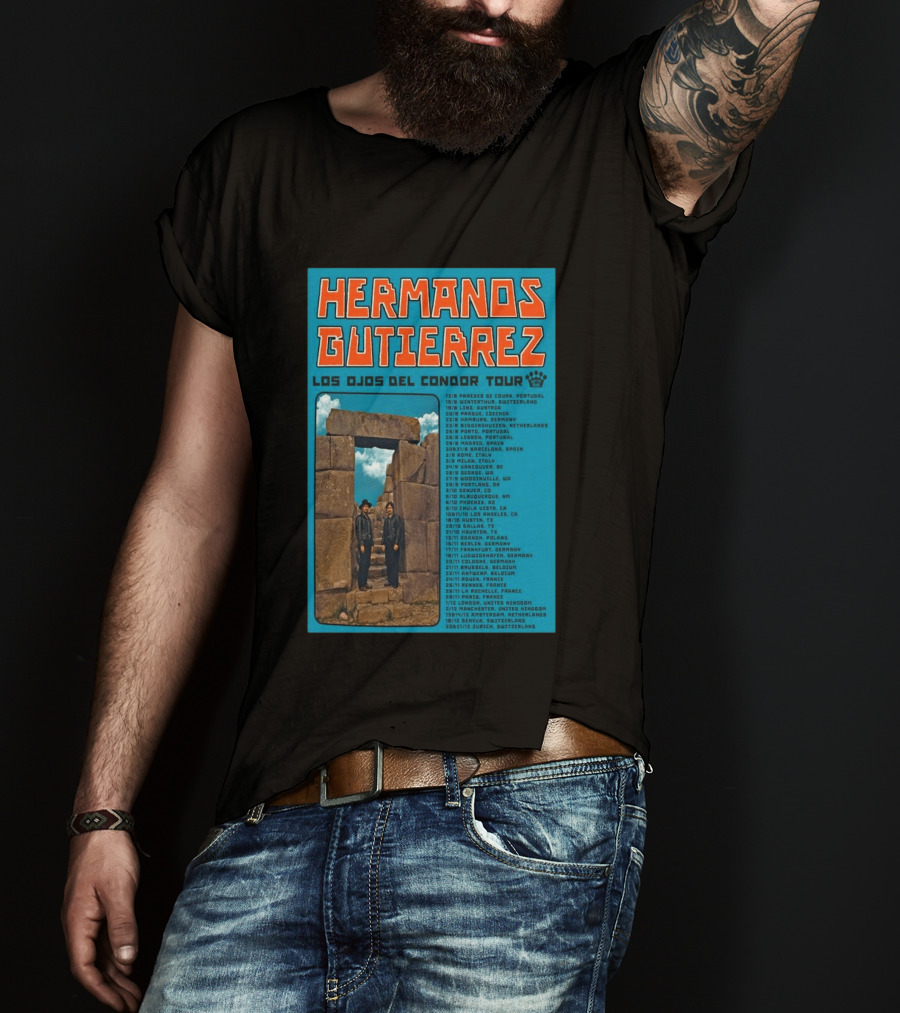 Hermanos Gutierrez Los Ojos Del Condor Tour 2026 Portugal Switzerland Germany Netherlands Spain USA Mexico Canada T-Shirt