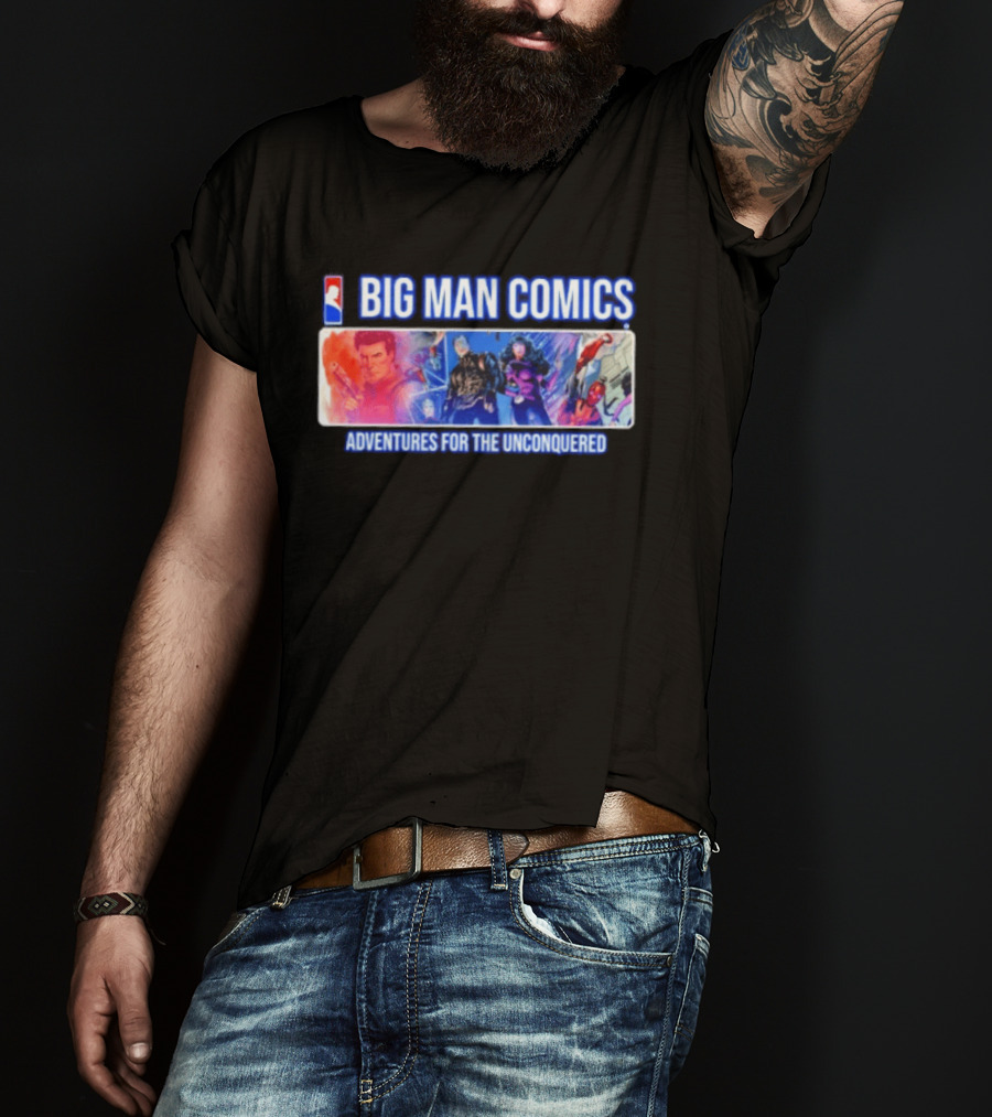 Big Man Comics Adventures For The Unconquered Dean Cain Action Heroes T-Shirt