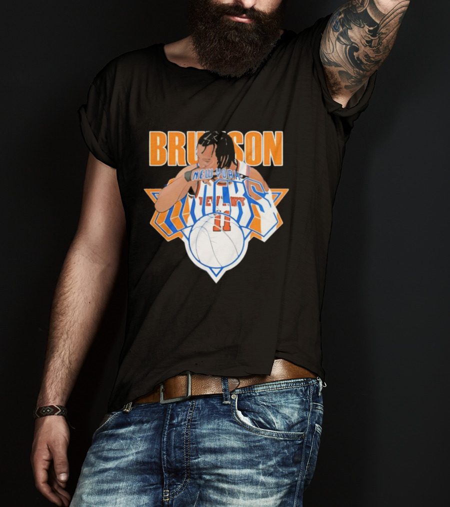 Jalen Brunson New York Knicks 11 Caricature Basketball T-Shirt