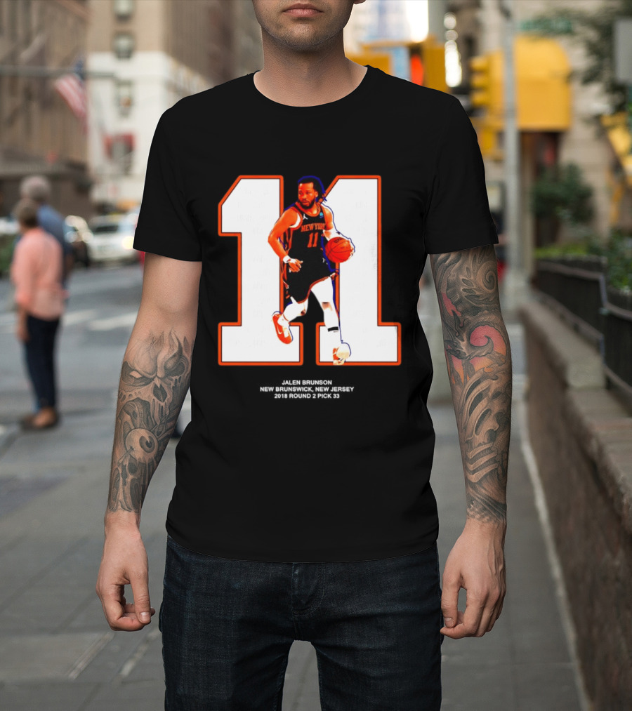 New York Knicks Jalen Brunson Number 11 New Brunswick Basketball T-Shirt