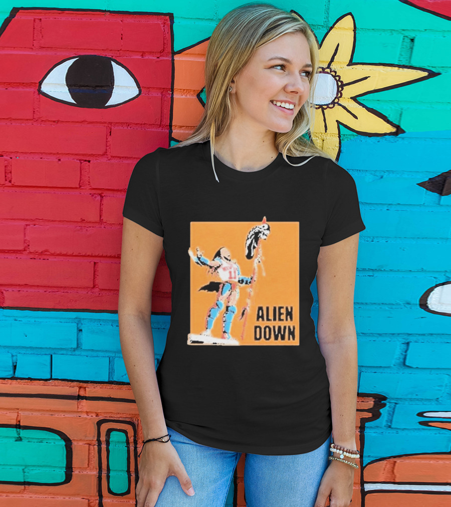 Jalen Brunson Knicks 11 Alien Down Spurs Wemby T-Shirt
