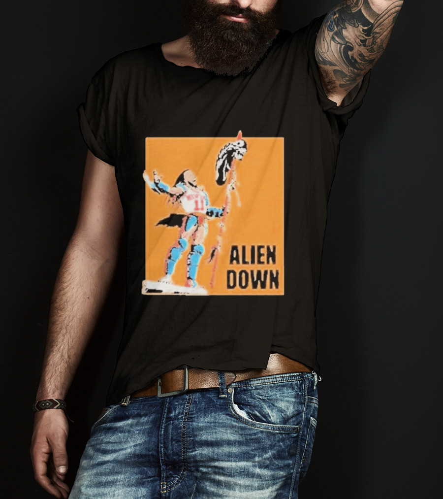 Jalen Brunson Knicks 11 Alien Down Spurs Wemby T-Shirt