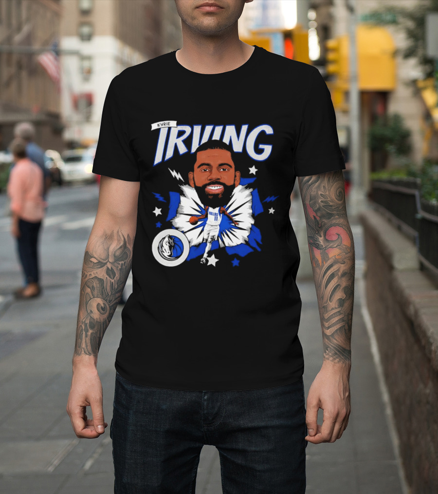 Kyrie Irving Dallas Mavericks NBA Number 11 Player Starburst T-Shirt