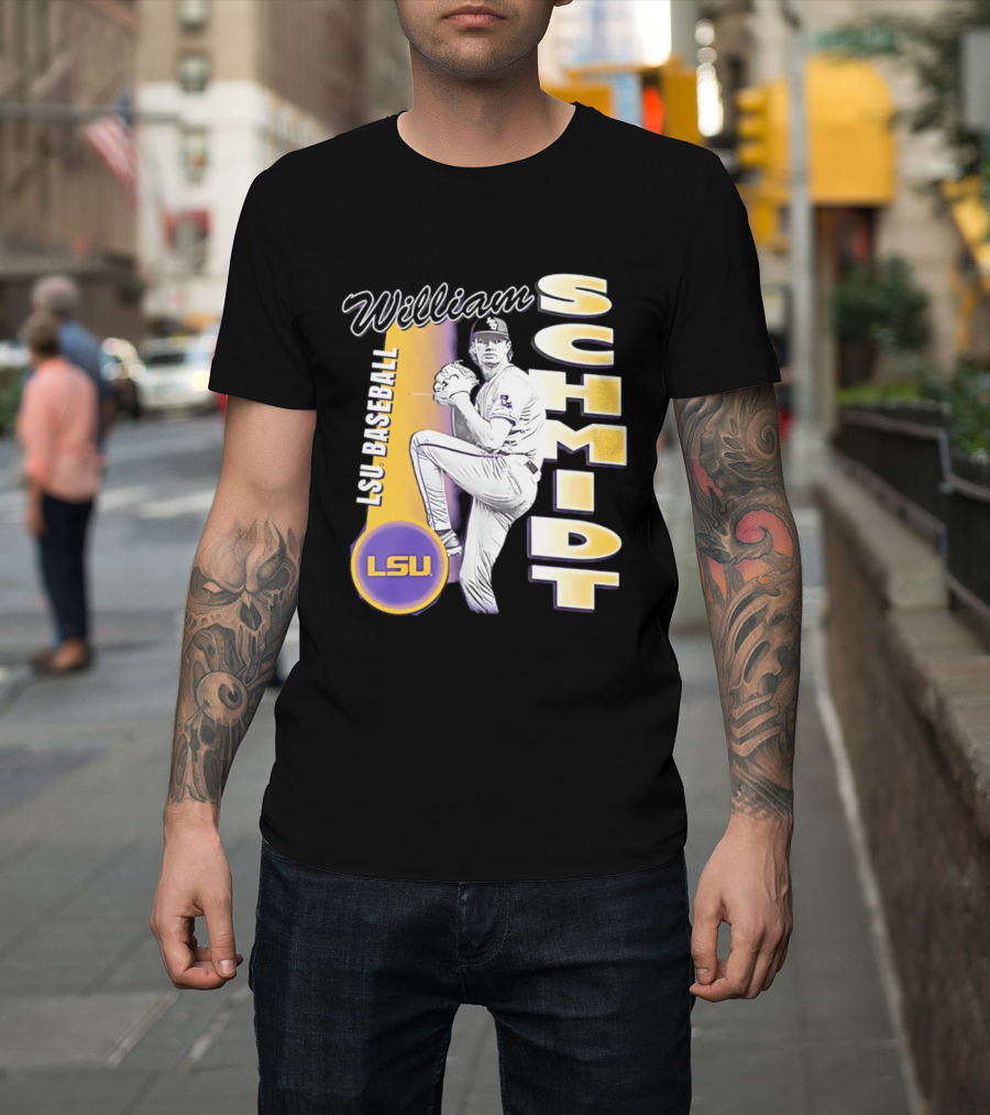 LSU Baseball William Schmidt Pitching Pose T-Shirt