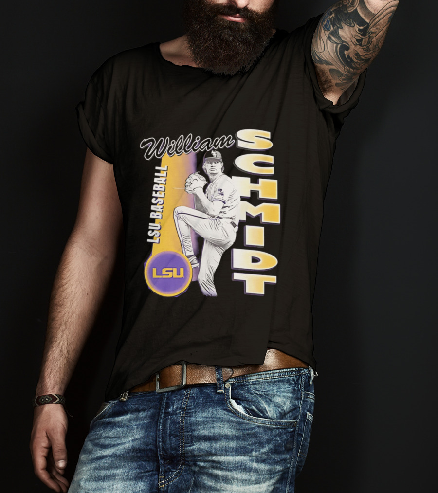 LSU Baseball William Schmidt Pitching Pose T-Shirt
