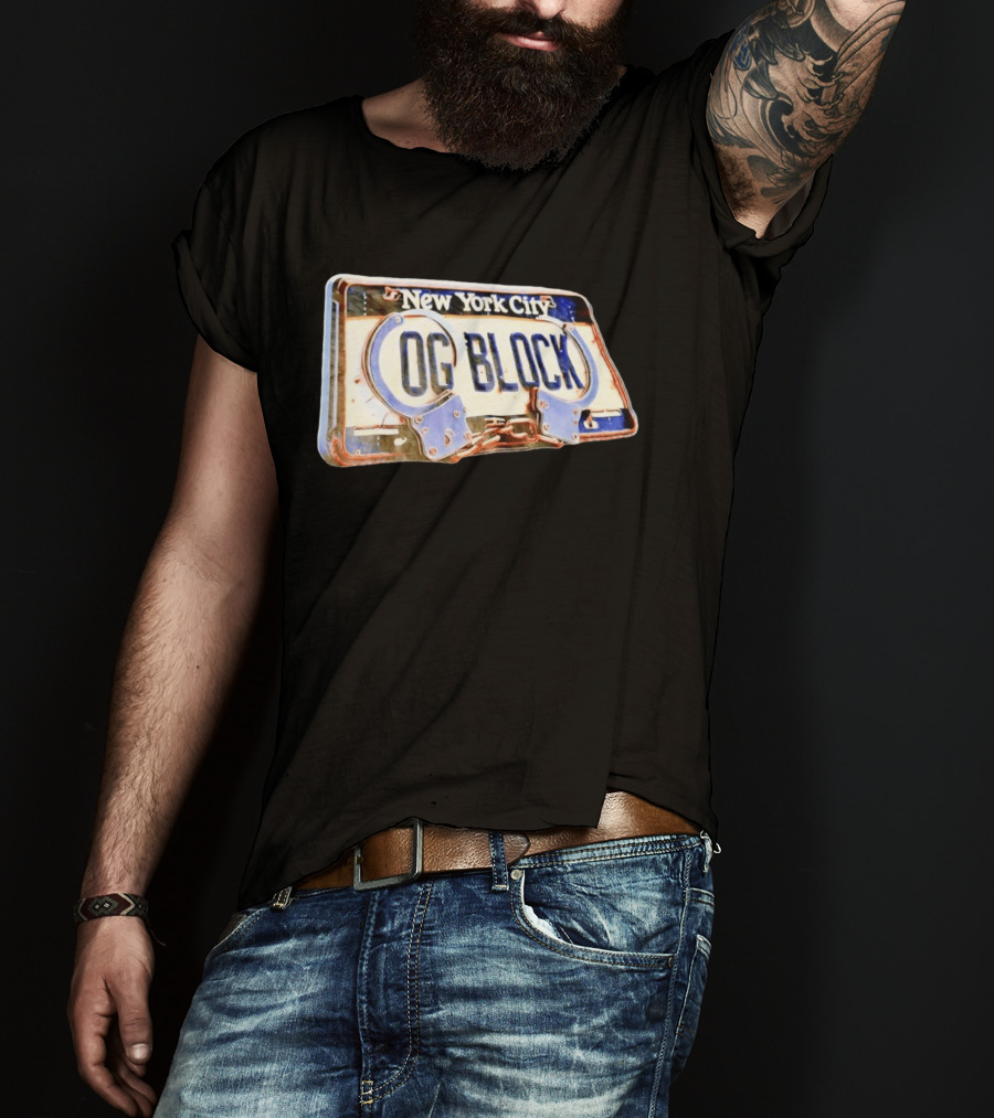 New York City OG Block License Plate Handcuffs T-Shirt