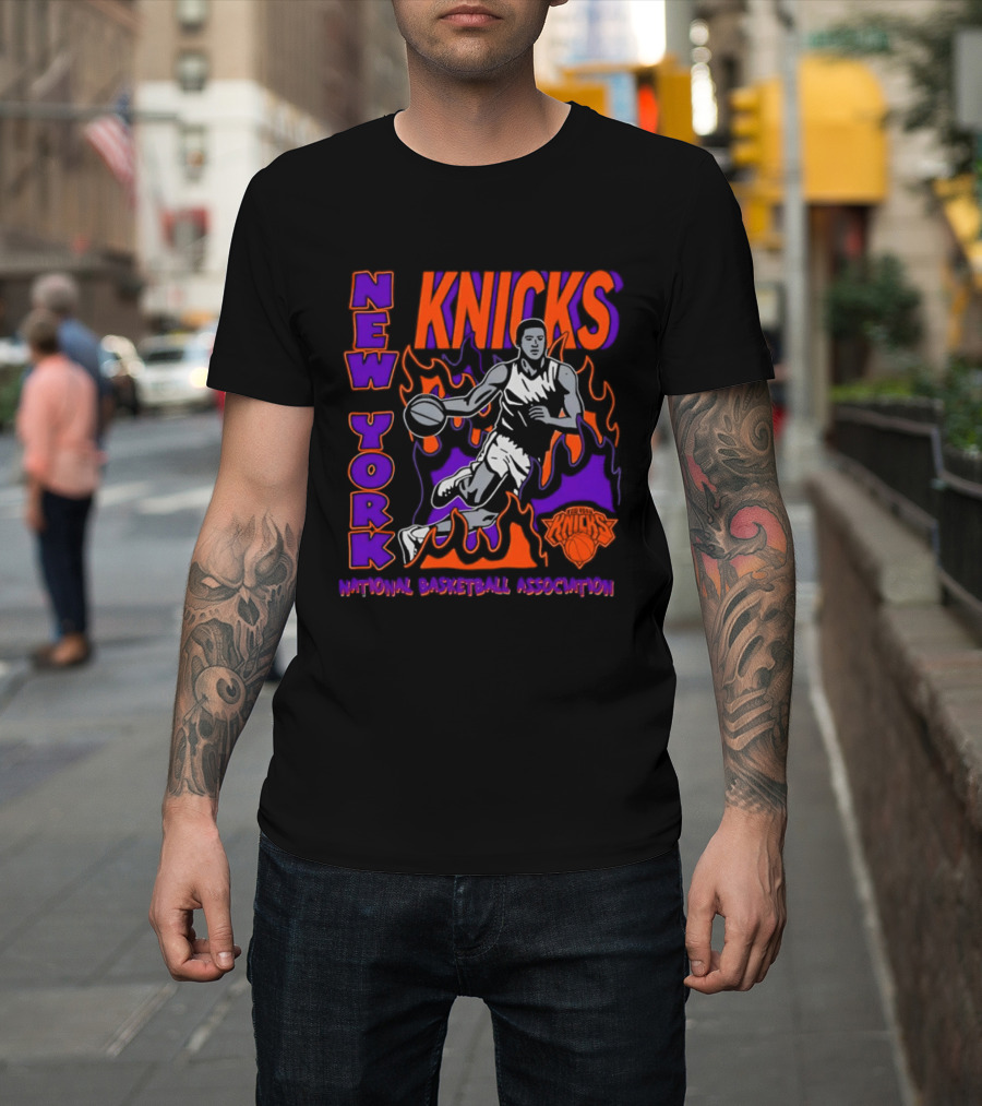 New York Knicks National Basketball Association Flame Player T-Shirt