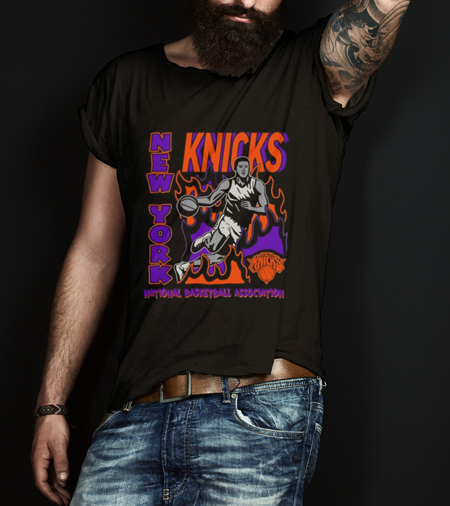New York Knicks National Basketball Association Flame Player T-Shirt