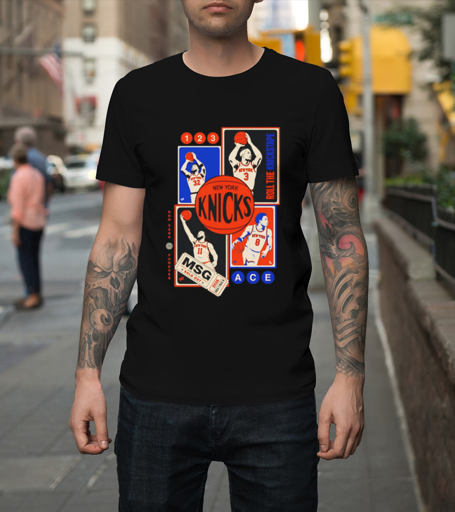 New York Knicks Roll The Knickstape MSG Ace 123 T-Shirt