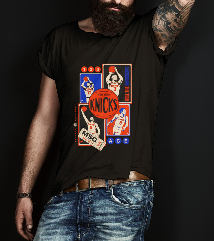 New York Knicks Roll The Knickstape MSG Ace 123 T-Shirt