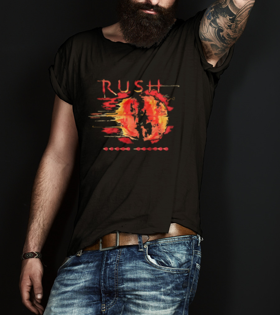 Rush Vapor Trails 2002 Tour Red And Orange Abstract Brushstroke T-Shirt