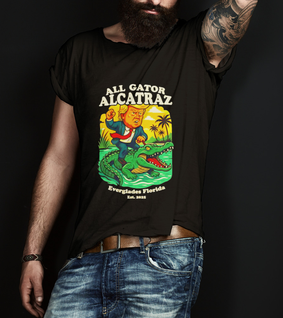 All Gator Alcatraz Everglades Florida Est 2025 T-Shirt