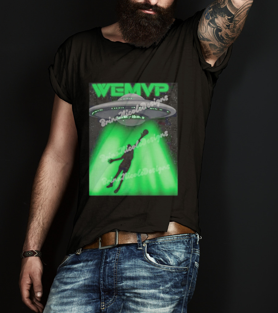 WEMVP Victor Wembanyama UFO Alien Abduction Basketball Player T-Shirt
