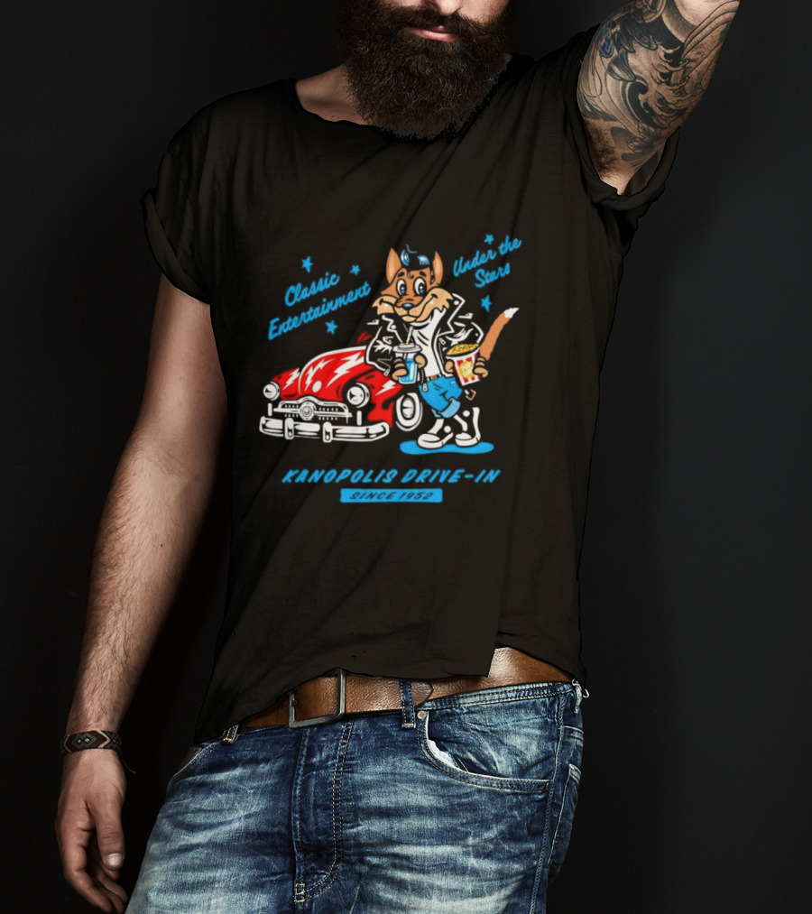 Kanopolis Drive In Wolf Classic Entertainment Under The Stars Since 1952 T-Shirt