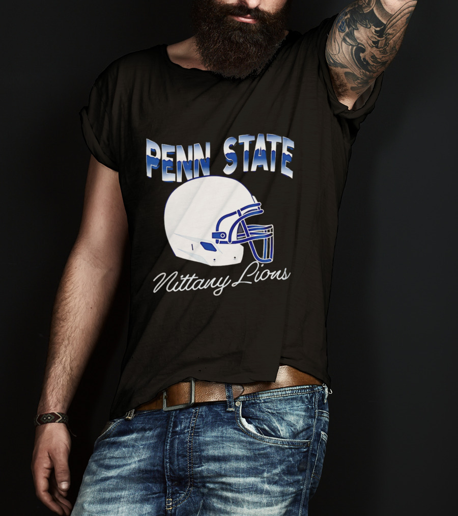 Penn State Nittany Lions Air Brush Helmet Dyme Lyfe Mens T-Shirt