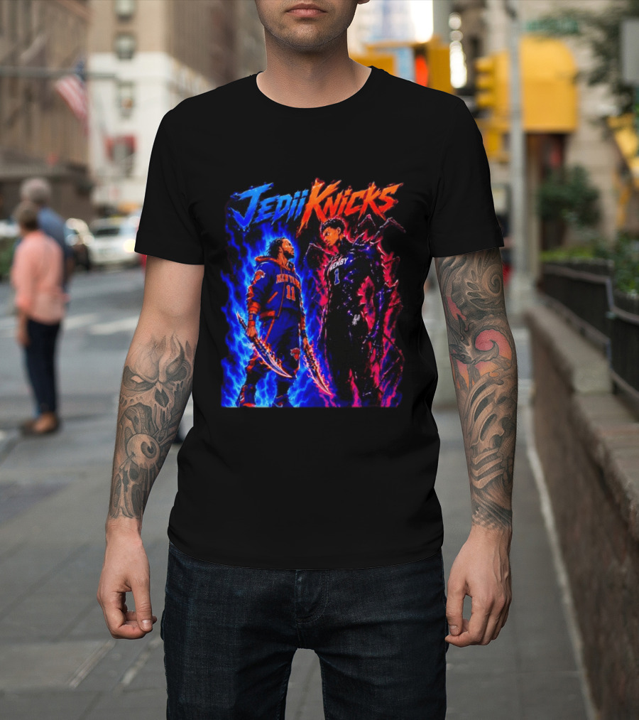 Jedi Knicks Jalen Brunson New York Knicks Vs Victor Wembanyama San Antonio Spurs Showdown T-Shirt