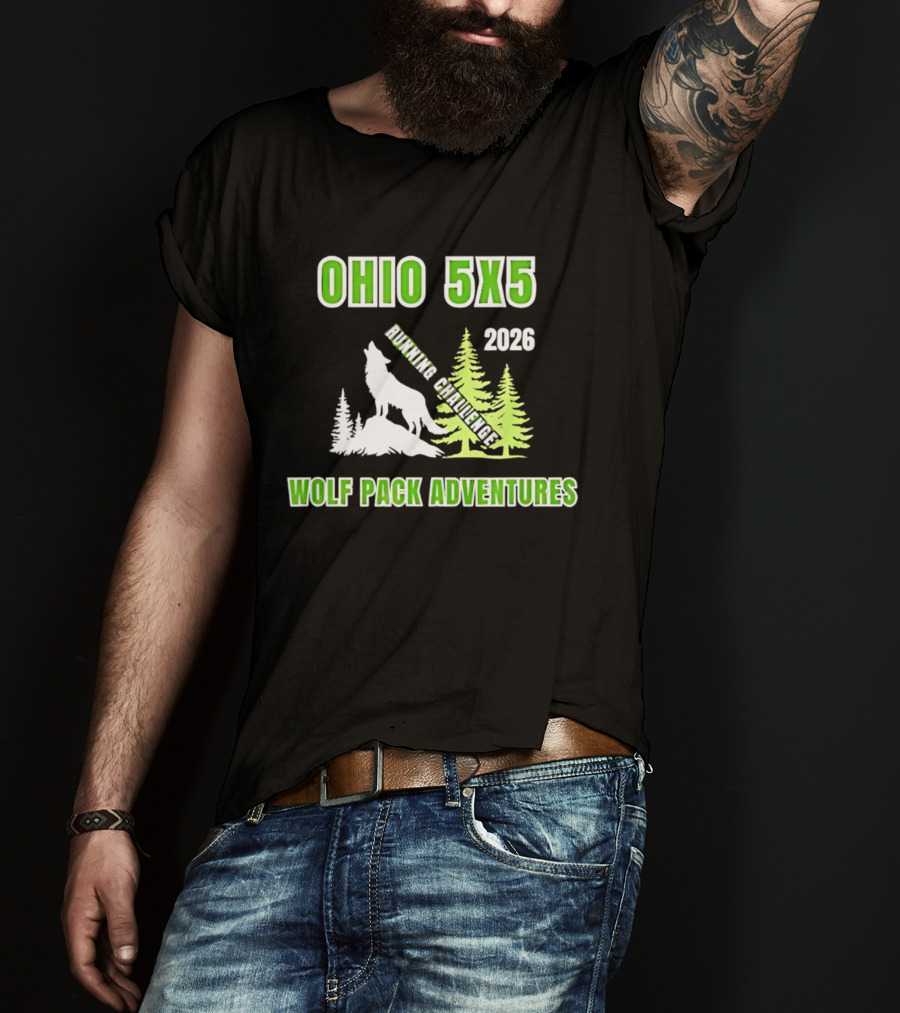 Ohio 5x5 2026 Running Challenge Wolf Pack Adventures T-Shirt
