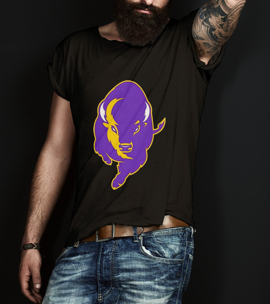 Lipscomb Bisons Purple And Yellow Charging Bison T-Shirt