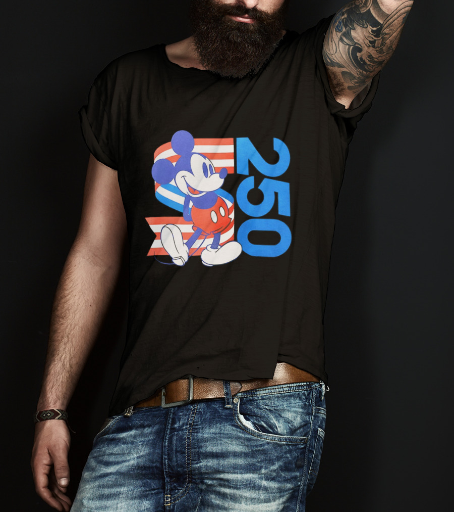 Mickey Mouse Disney 250 Celebration American Flag T-Shirt