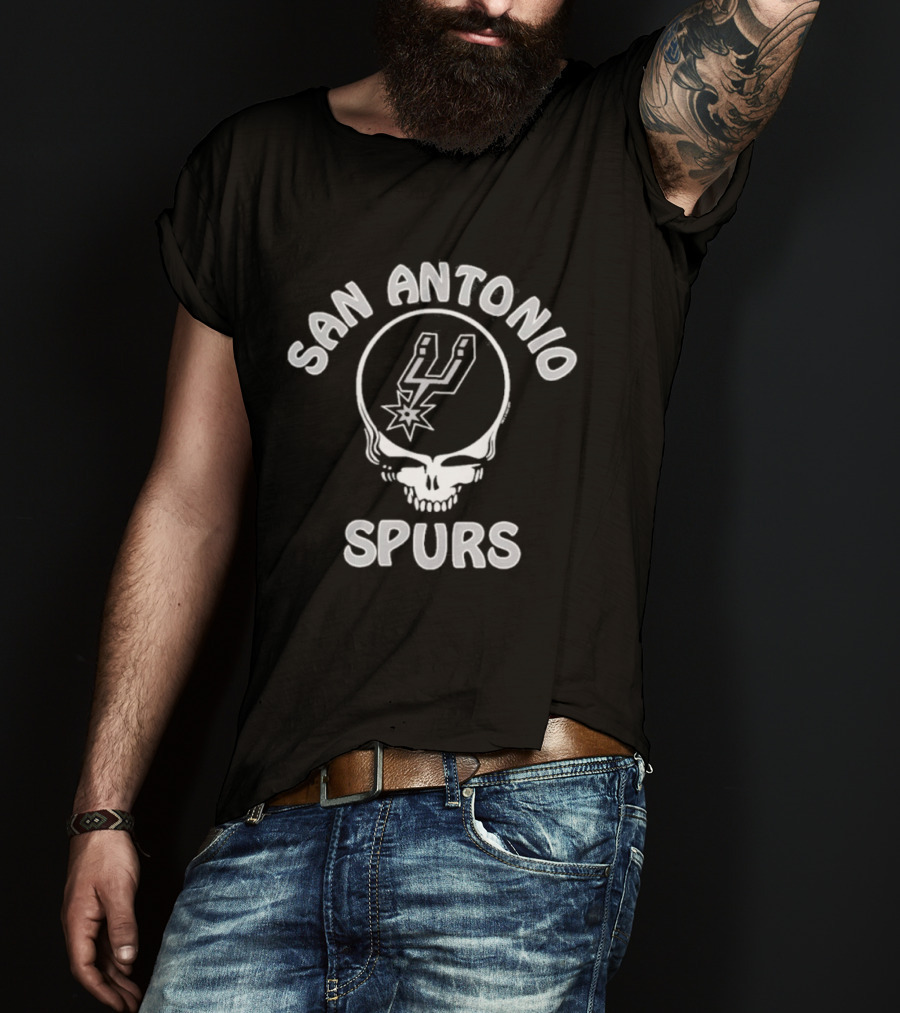 San Antonio Spurs Grateful Dead Homage Charcoal T-Shirt