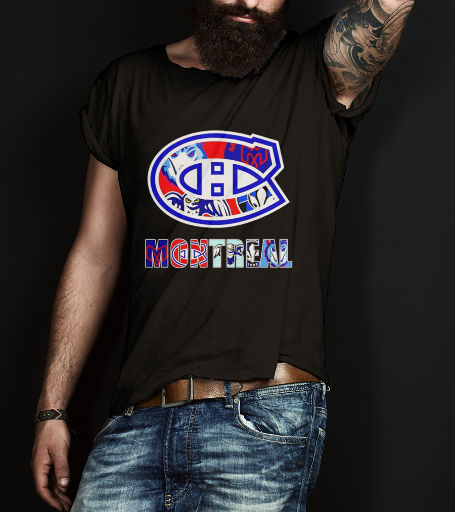 Montreal Canadiens And Sports Teams Emblem Montage T-Shirt