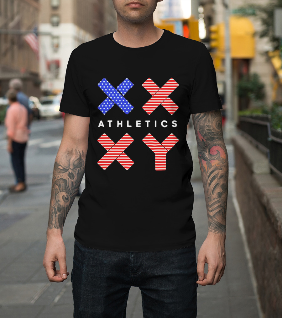 Athletics USA Flag Patterned XX XY T-Shirt