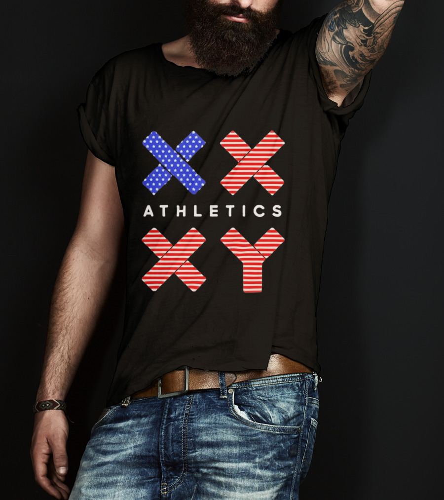 Athletics USA Flag Patterned XX XY T-Shirt