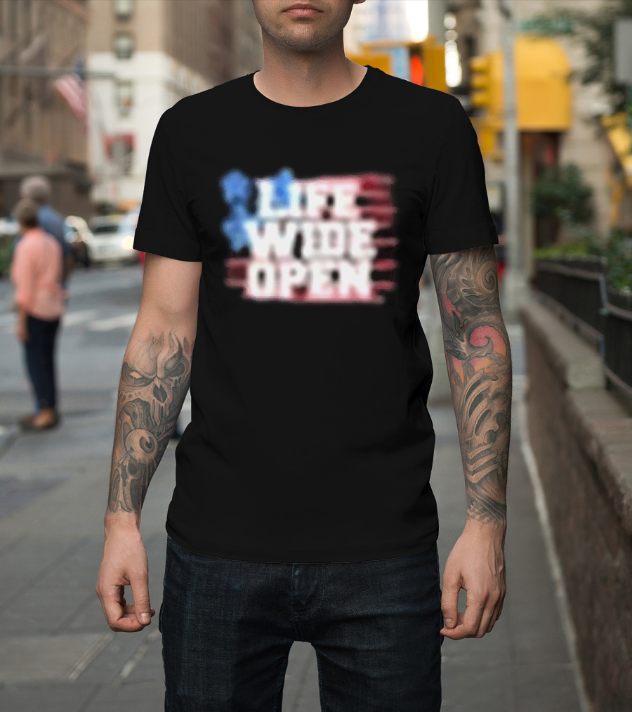 Cboystv Life Wide Open Patriotic Stars T-Shirt