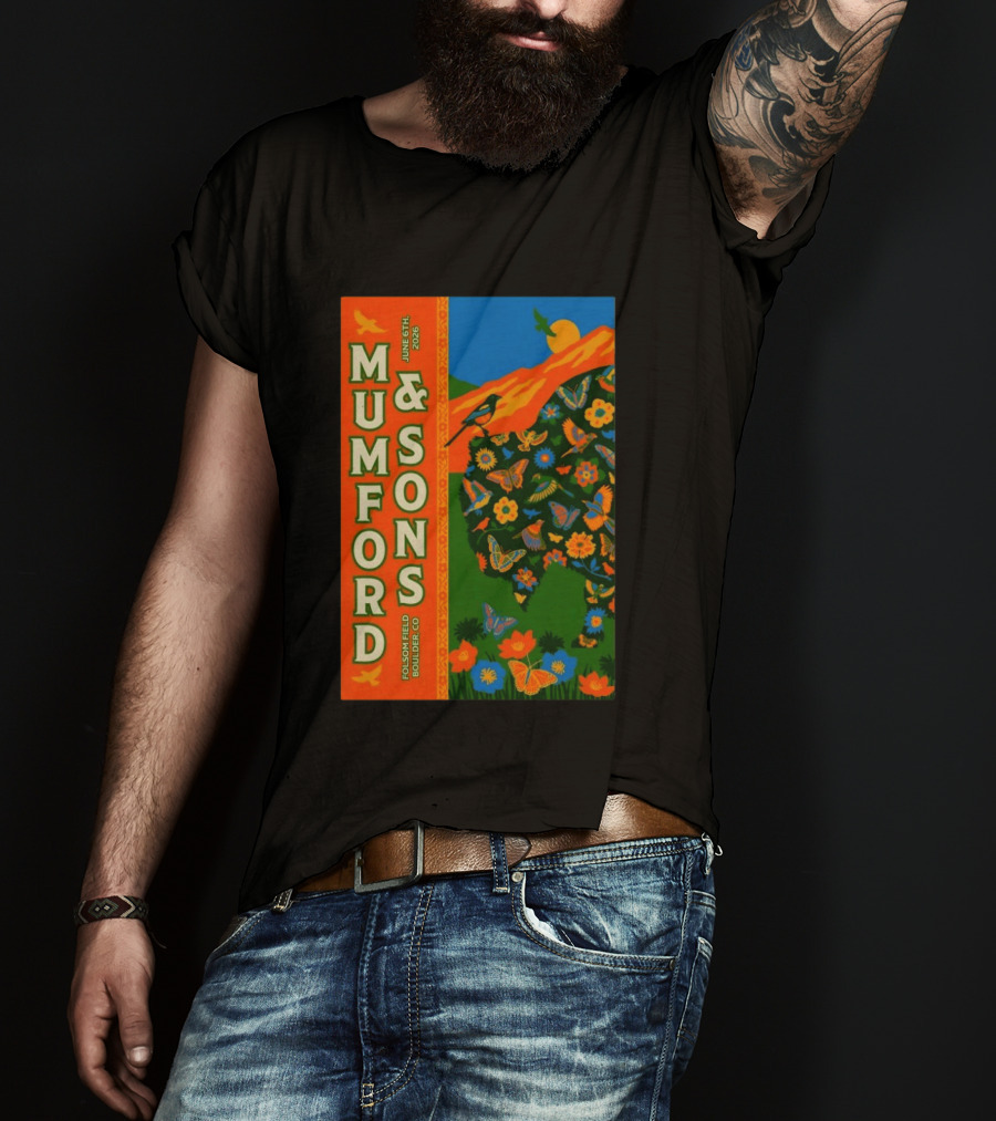 Mumford And Sons June 6 2026 Folsom Field Boulder CO Butterflies And Nature T-Shirt