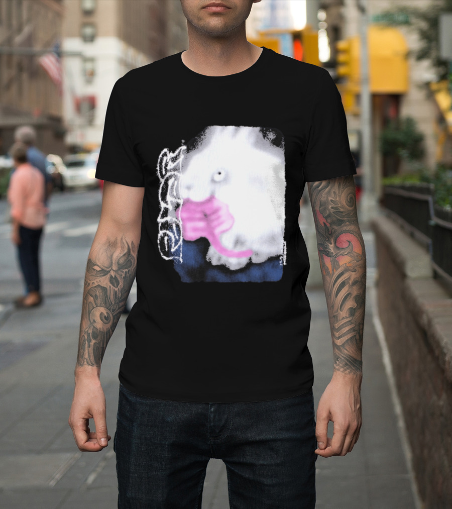 Flatspot Polar Rabbit With Pink Ribbon T-Shirt
