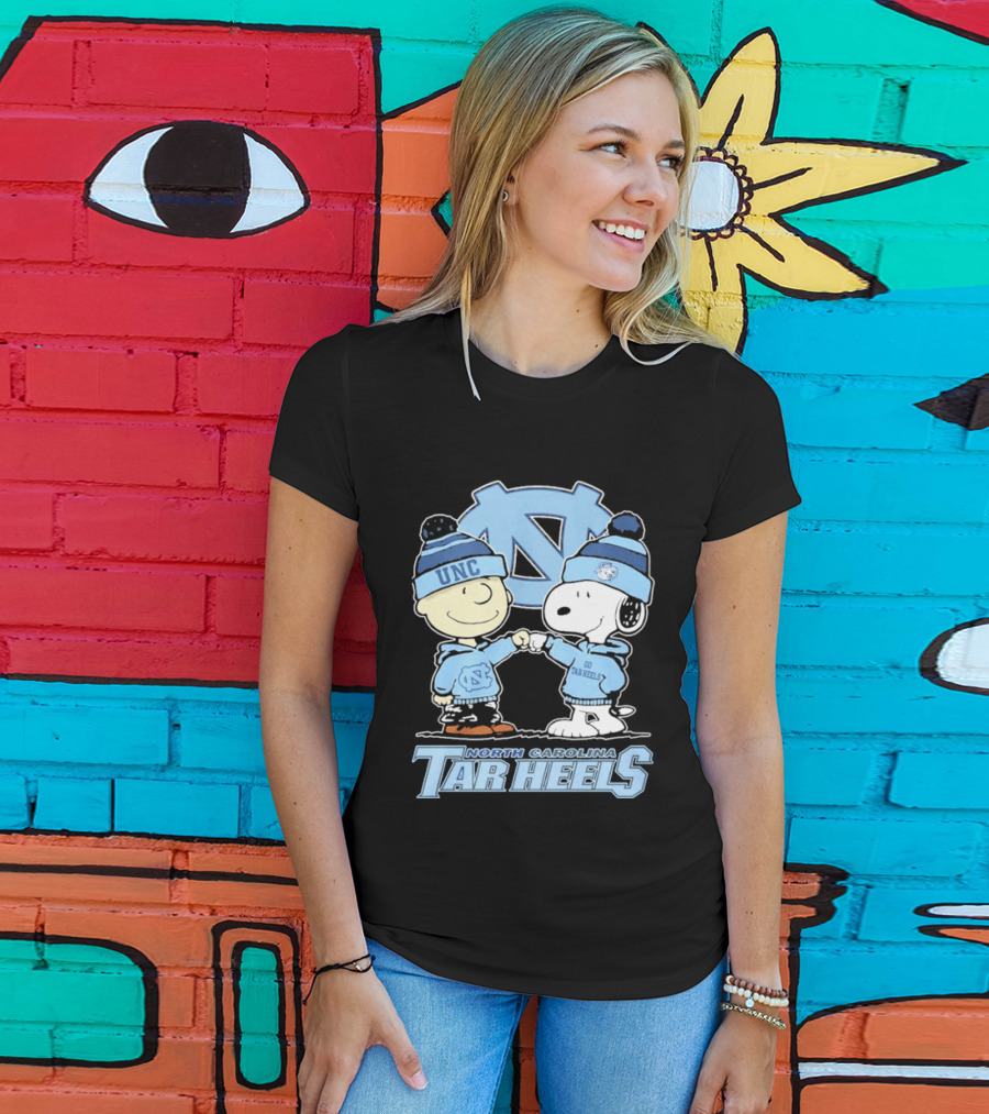 UNC Tar Heels Peanuts Characters Fit Bump North Carolina 2026 T-Shirt